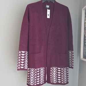 🆕️ Frye Burgundy Cardigan Size S NWT